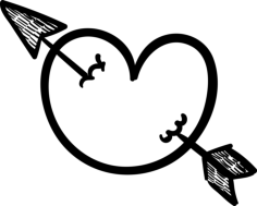 Doodle Heart With Arrow Sticker Svg Vector, Free Vectors File
